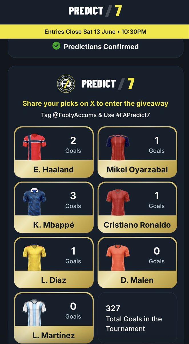 Juddkvd5's tweet photo. @FootyAccums Predict7 https://t.co/qXwIdkHmWD