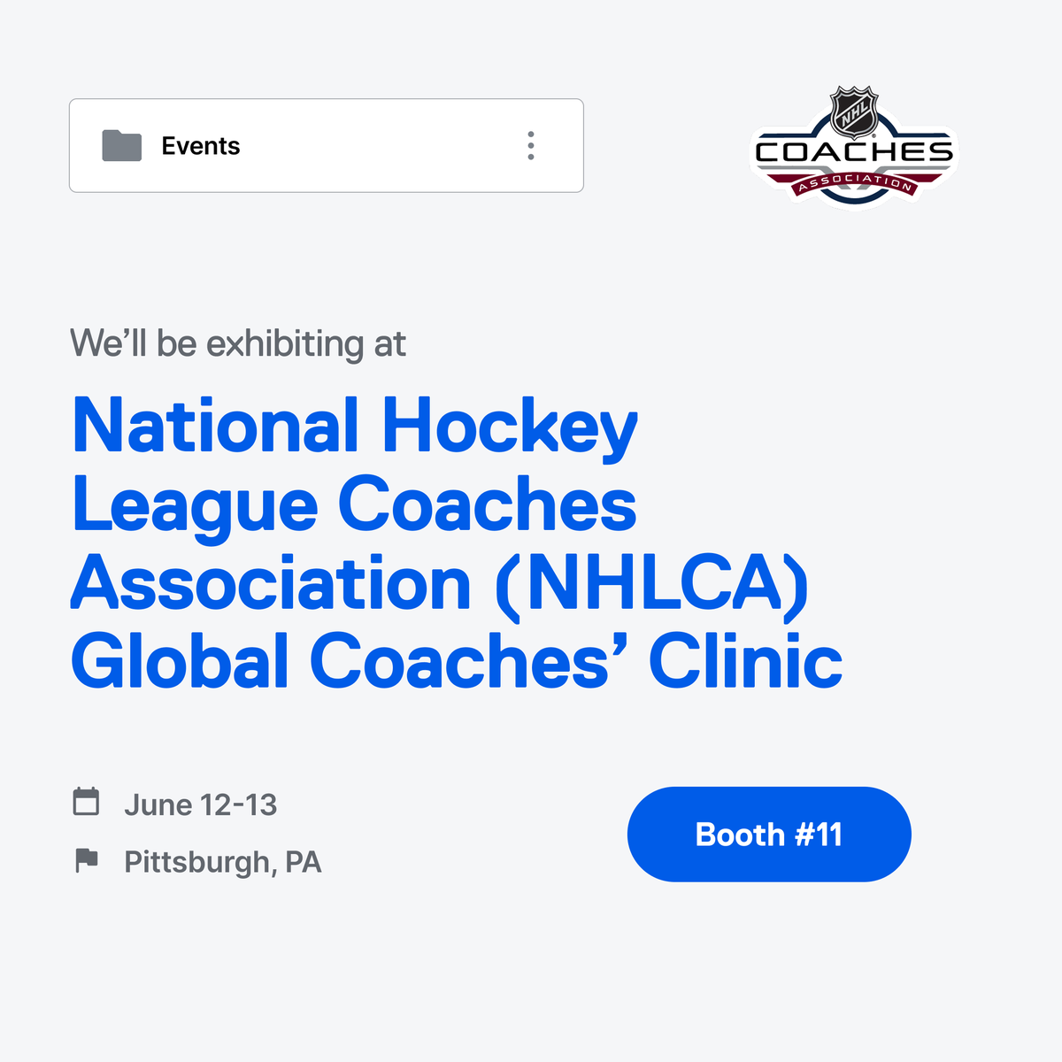 spiideo's tweet photo. We're heading to Pittsburgh! 🏒

Spiideo will be exhibiting at the NHLCA Annual Meeting & Symposium, June 12–13 in Pittsburgh, PA. Stop by Booth # 11 to see how we're helping hockey organizations build smarter, faster workflows.

And on June 13 at 1:00 PM, join us in the Rivers Room for our session:
"From Capture to Decision: Building the Modern Sports Intelligence Tech Stack"

Looking forward to seeing you there!