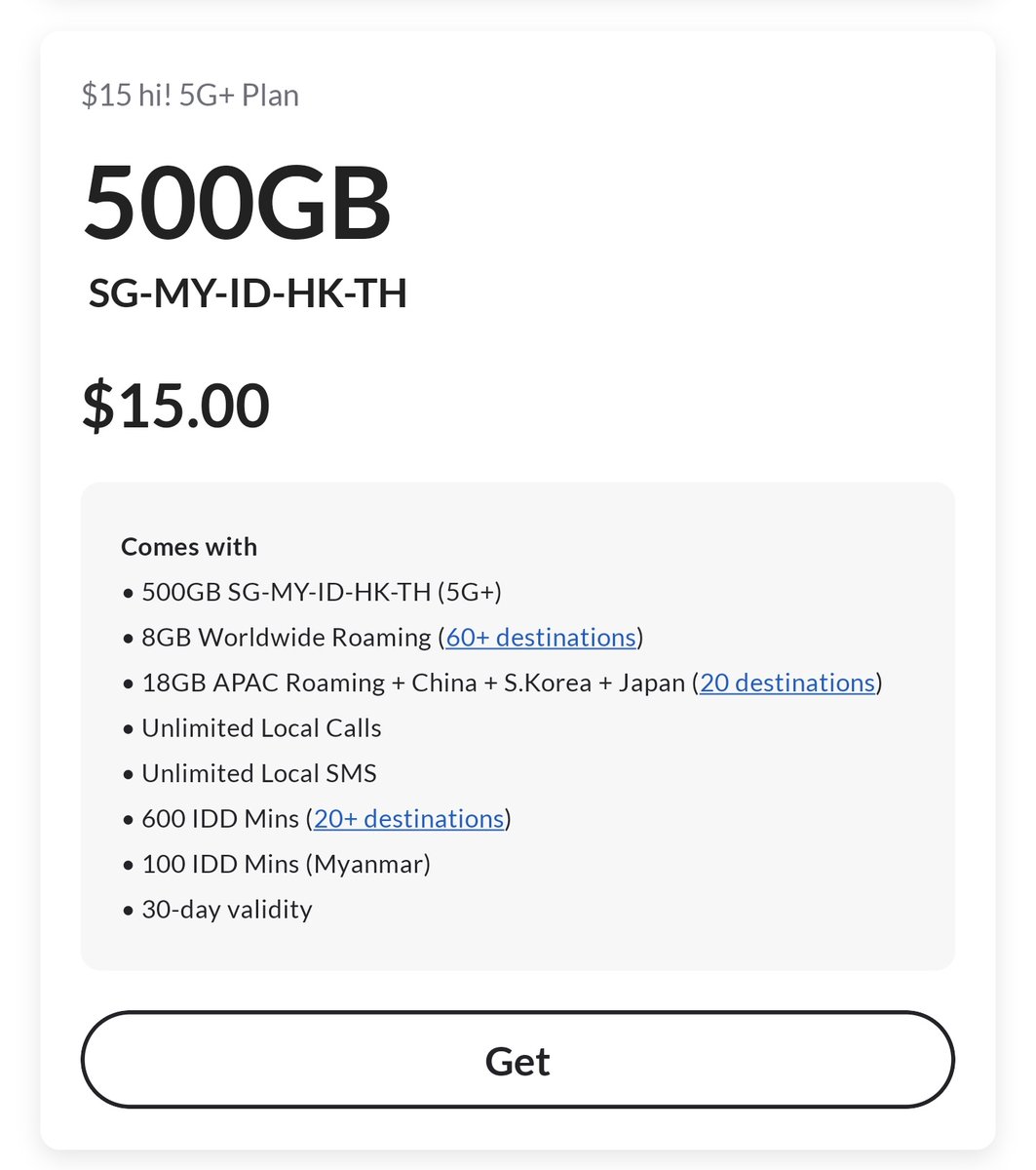 itsmereja's tweet photo. @tanyarlfes aku pake simcard singapore, 15 dollar bisa 5 negara dan 500gb sebulan. bahkan di segi kuota aja, negara ini kalah. https://t.co/SK3Hy0mKZK