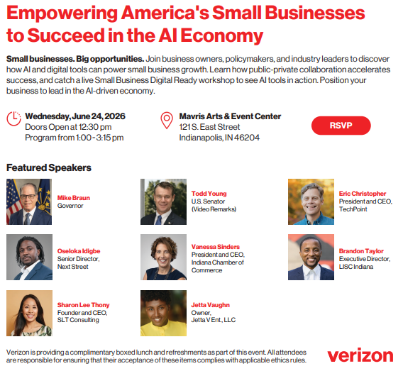 usbccedc's tweet photo. Small businesses. Big opportunities! 🚀 Join business owners, policymakers, and industry leaders to discover how AI and digital tools can power small business growth. Register today at https://t.co/HceaiN0BxP https://t.co/GndV4zHaHm