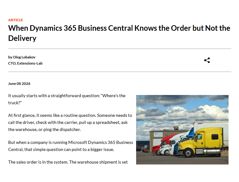 msdynamicsworld's tweet photo. When #Dynamics365 Business Central Knows the Order but Not the Delivery. 
https://t.co/r6xwbnJ8iI https://t.co/V1v64danSZ