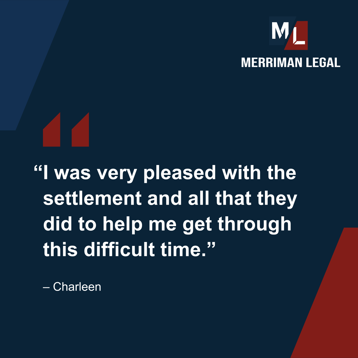 MerrimanLegal's tweet photo. Thank you for allowing us to be there for you during such a challenging time. We’re grateful we could help ease the burden and work toward a meaningful result on your behalf.

Read more testimonials from our clients here:
https://t.co/kcGkpT6uFH https://t.co/HOv8ltWsc0