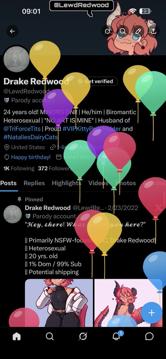 LewdRedwood's tweet photo. THE BALLOONS ARE ATTACKING ME—! https://t.co/n4A1DStvwW
