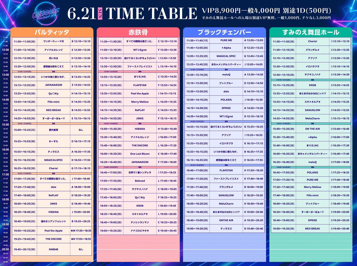 ___nanyo's tweet photo. ▶︎2026.6.21(日)
▶︎名村造船所跡地
『∞Beats (エイトビーツ)』

タイムテーブル公開されました。
友人との重複当選で余りがございます。
定価手数料(¥10000)でお譲り可能なのでまだ未購入の方がいましたら連絡お待ちしております🙇🏻🙇🏻 https://t.co/14ob6HKwwn