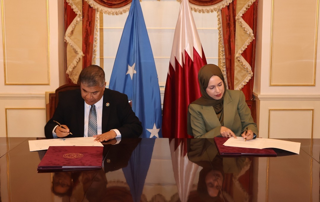 Gulf_Monitoring's tweet photo. The State of Qatar and the Federated States of Micronesia signed a joint statement to establish diplomatic relations between the two nations. https://t.co/wXjUbjSt2P