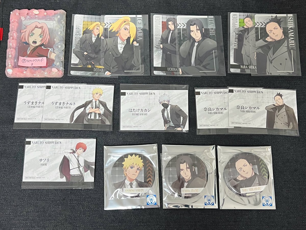 sm07mf's tweet photo. NARUTO Rebel Formal フォーマル
アニメイト

譲▷ビジュアルテ シカマル⭐️ イタチ デイダラ　
缶バ ナルト シカマル イタチ
特典 ナルト2 ⭐️ カカシ1 シカマル2⭐️
サソリ1
求▷同種 サクラ

⭐️→定価＋送料、特典300円/枚（PayPayのみ）
引きアップまとめての交換のみ
郵送のみ　初回の方はプロカ必読 https://t.co/kHsRMYe6TD