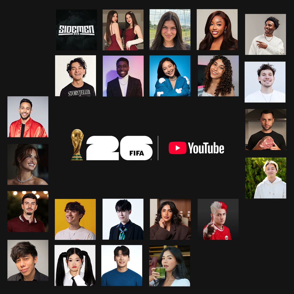 Global YouTube creator roster for FIFA World Cup 2026™
