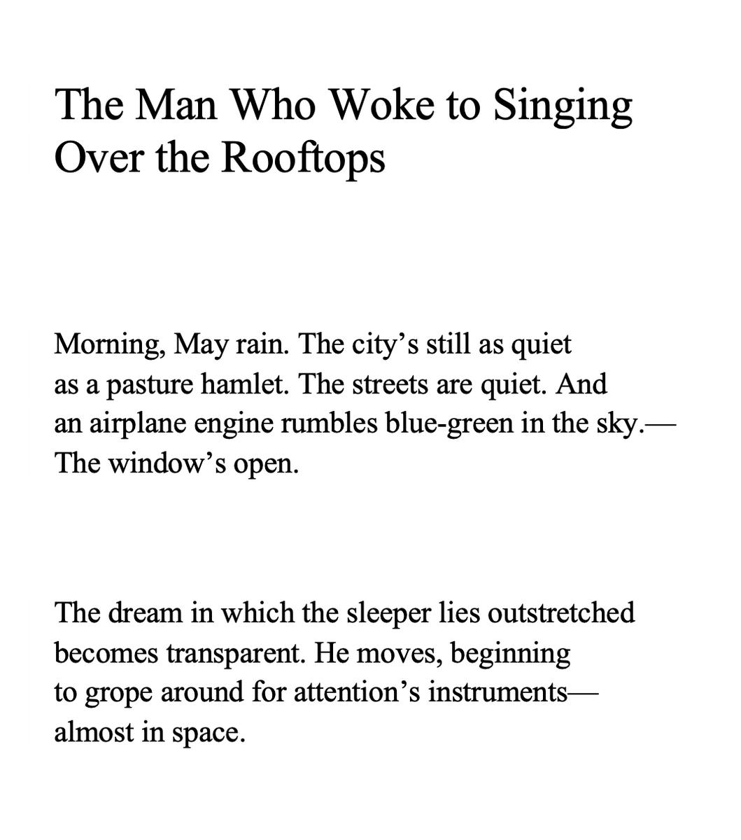 danielnemo's tweet photo. Read my new translation of 𝑇ℎ𝑒 𝑀𝑎𝑛 𝑊ℎ𝑜 𝑊𝑜𝑘𝑒 𝑡𝑜 𝑆𝑖𝑛𝑔𝑖𝑛𝑔 𝑂𝑣𝑒𝑟 𝑡ℎ𝑒 𝑅𝑜𝑜𝑓𝑡𝑜𝑝𝑠 by 𝐓𝗼𝐦𝗮𝐬 𝐓𝗿𝐚𝗻𝐬𝘁𝐫𝗼̈𝐦𝗲𝐫.

https://t.co/niOVxRt1hD

#poetry #translation #Swedish #Transtromer https://t.co/zqsIOWVlPP