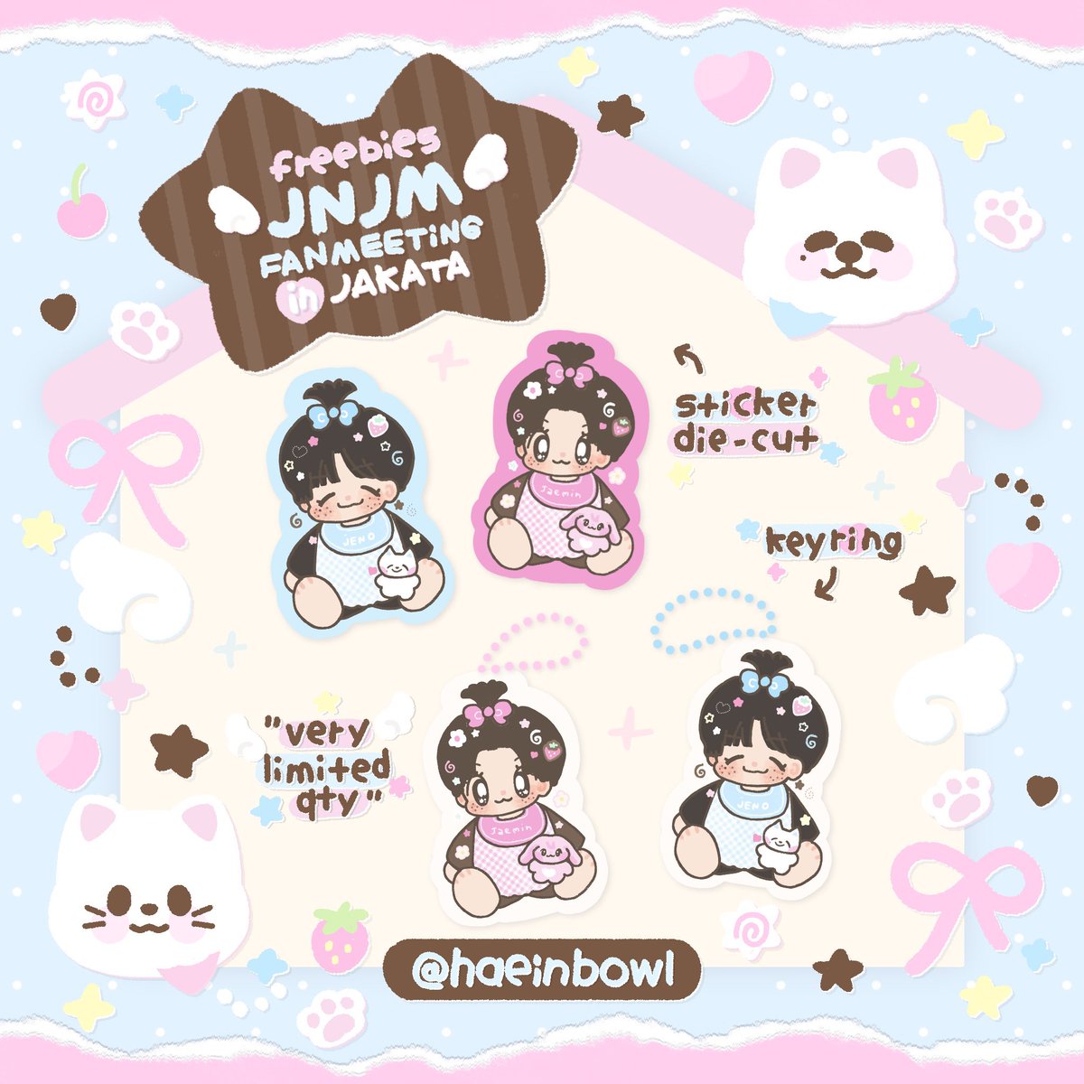 haeinbowl's tweet photo. freebies JNJM Duality  ͡꣓ྀི ࣪    ׅ     ⊹
  — fanmeeting in Jakarta by @haeinbowl 

★ rt &amp; like this post
★ find me, say hi, &amp; show me your jn/jm merch :]
★ don’t sell it &amp; don’t throw it away!
★ limited qty :3 ( no trades sorry . . )

🔖 5 July 2026 ( day 2 only ) — 🕰️ tba https://t.co/DZcwoY0zBf