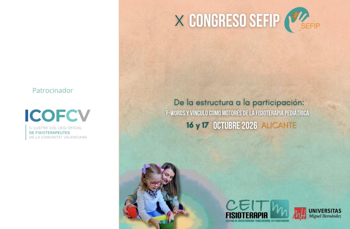 Icofcv's tweet photo. 🧡 ¿Colegiado/a del ICOFCV? 

Asiste al X Congreso de la SEFIP (16-17 oct, Alicante) con tarifa de socio: el Colegio asume la diferencia (250€/300€).

📩 eventos@colfisiocv.com con tu nº colegiado

ℹ️ https://t.co/TrXylwAxZo https://t.co/BNAq2rsCgB