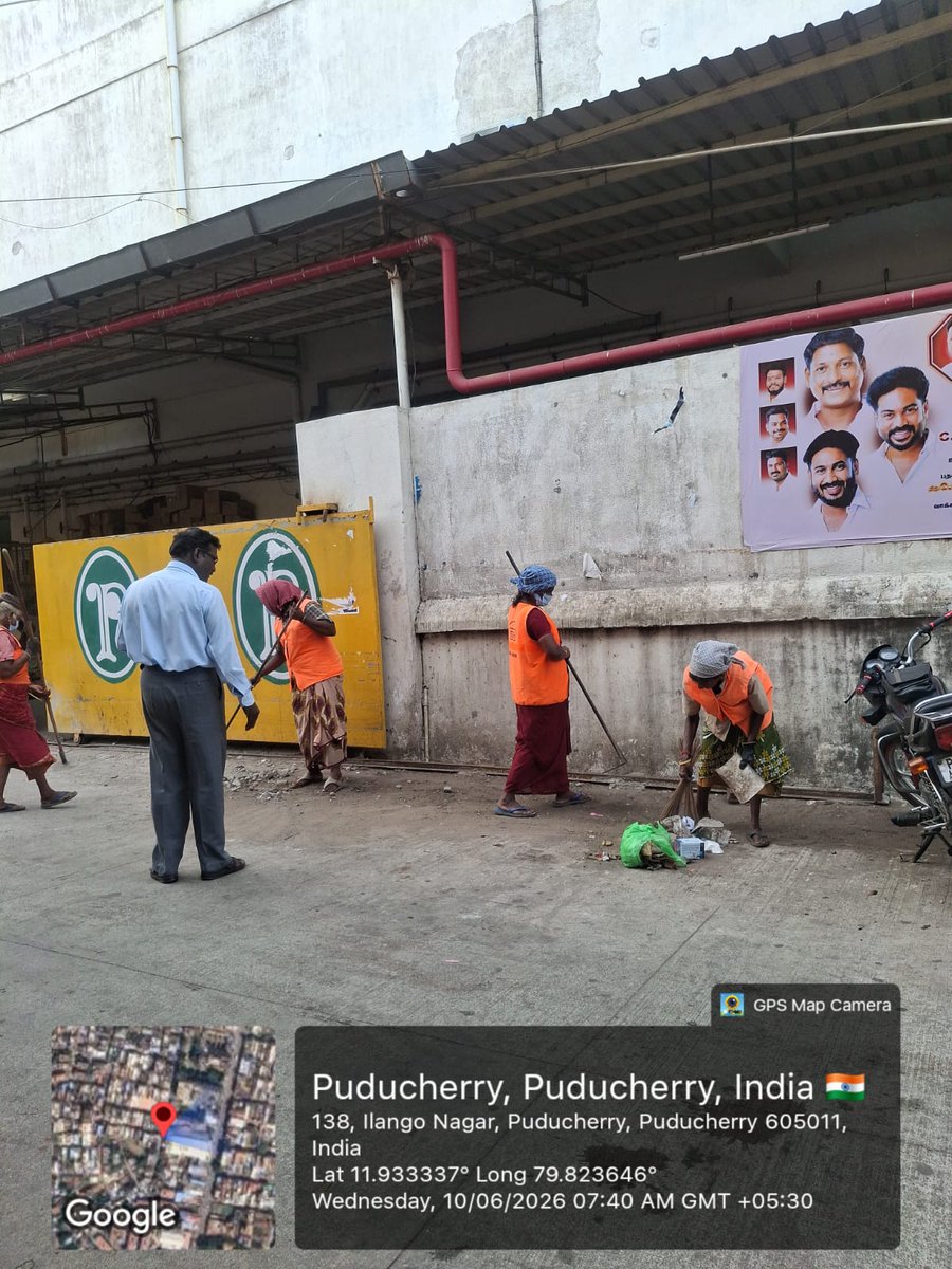 Pdymunicipality's tweet photo. WED 2026 – General Cleanliness Awareness Programme.
On the occasion of World Environment Day 2026, a General Cleaning and Public Awareness Programme was conducted today at Orleanpet Constituency, Puducherry. 
#WED2026
#SwachhBharat
@SwachhBharatGov 
@moefcc https://t.co/6C4DQje78k