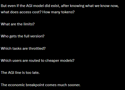 threelinecap's tweet photo. Everybody is up in arms about the Fable-5 / Mythos nerf. When in my opinion this was always how it was going to be. Did you really think AGI would be available to everyone?

Safety theater that cripples day-to-day utility doesn’t just slow progress; it creates a two-tier system where only a handful of vetted labs get real tools while everyone else gets lobotomized versions. We’re optimizing for the worst-case actor at the expense of the best-case upside.