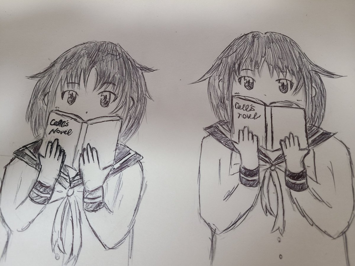 Tec2elcell's tweet photo. @doctor_maroki ありがとうございます～！

実はこの曲も歌メロ部分の歌詞とメロディーは高校生の頃に考えていたものだったりします！

イラストは描き直したのですが、隣に描いてたらつられちゃってほとんど同じになっちゃいましたw https://t.co/8HhqgNffM2