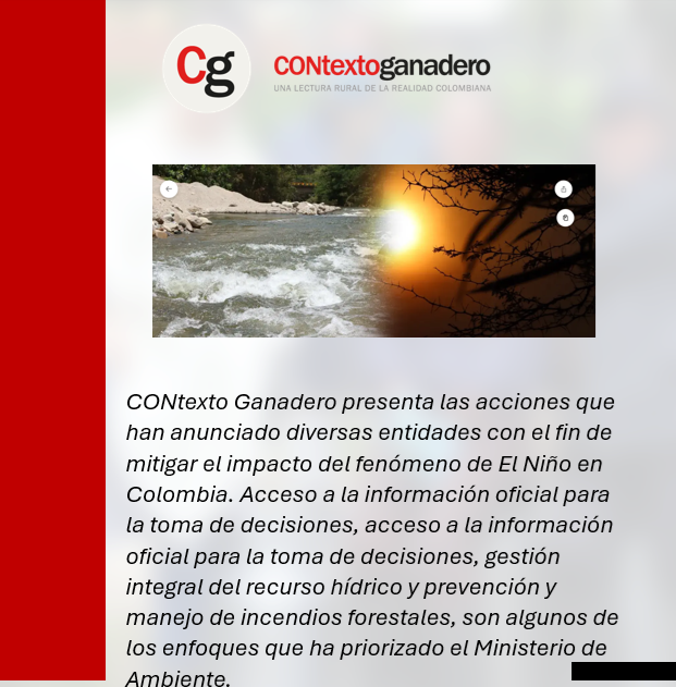PasionsanMarcos's tweet photo. Se aproxima El Niño, ¿qué están haciendo las entidades para enfrentarlo? #OrgullosamenteGanaderos ¡ Se aproxima El Niño, ¿qué están haciendo las entidades para enfrentarlo? | CONtexto Ganadero @jflafaurie @Fedegan @CarriazoRegino @JESUSMARCELIAN1 https://t.co/5AeIAzNMFc