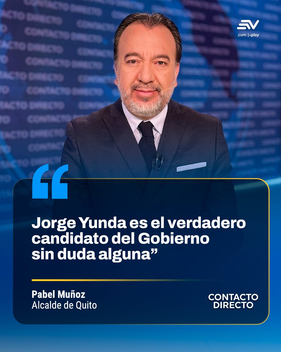EcuavisaInforma's tweet photo. En #ContactoDirecto 🎙️, el alcalde de #Quito, Pabel Muñoz, dijo que considera que el exalcalde de la capital, Jorge Yunda Machado, es el candidato del oficialismo en las seccionales. 👉 https://t.co/9G6pKAY1oz https://t.co/iN1WQlb7Yu