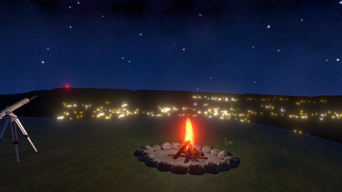 planetvrchat's tweet photo. VRChatで手軽にキャンプ気分を味わえるキャンプワールドをまとめました！

VRChatで楽しめるキャンプ体験!!おすすめキャンプワールド20選!!
https://t.co/IfkyzDFKIH

焚き火🔥を見ながらフレンドとおしゃべりしたり、夜は星空✨を眺めたり...
もちろんバーベキュー、魚釣りなど魅力がたくさん！

大自然に囲まれながらまったりとした時間を過ごしてみてください⛺️
#VRChat #VRChat_world紹介 #VRChatワールド紹介