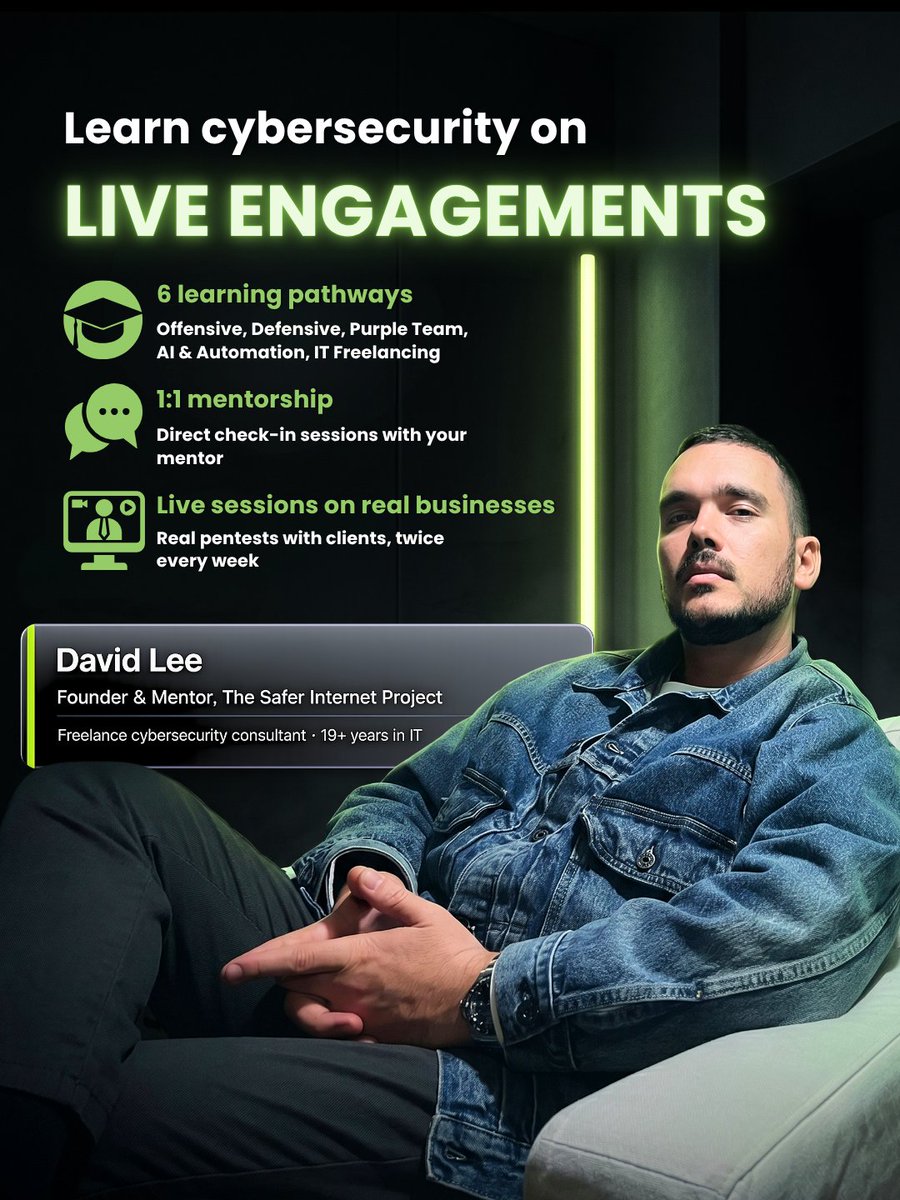 saferinternetpr's tweet photo. 5 certs, 0 job offers - Most common CV in cybersecurity right now, The gap is that nobody lets you near a real engagement until you've already done one.

We fixed the loop: Members sit in live pentests on actual businesses, 2x per week https://t.co/sHqYXtJD1I