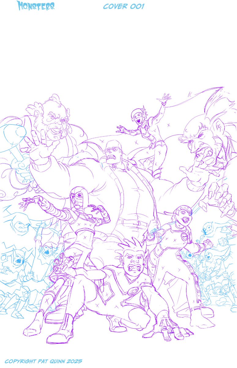 monsterscomics's tweet photo. Here’s a little #cover #process for you. See you at #Heroescon this weekend ! Table 1489. #MONSTERS #BelieveInMonsters @heroesonline https://t.co/1vZ5gtZ7wn