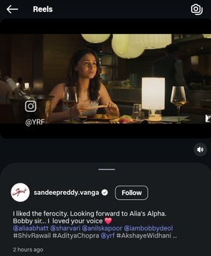 DiaSachi_'s tweet photo. The so called biggest misogynist director posted for this female lead movie but not that Director feminists hype because he had his heros and villains get slapped by their wives. @AdityaDharFilms https://t.co/HDGjY2ScaV