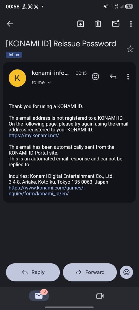Cole_palmerxtra's tweet photo. Please always read the emails Konami sends you before giving your code to anyone. Just swipe through the images lol 🤣

Don’t make this kind of mistake. Block and report this guy immediately. 🚫 https://t.co/S849ykLU8w