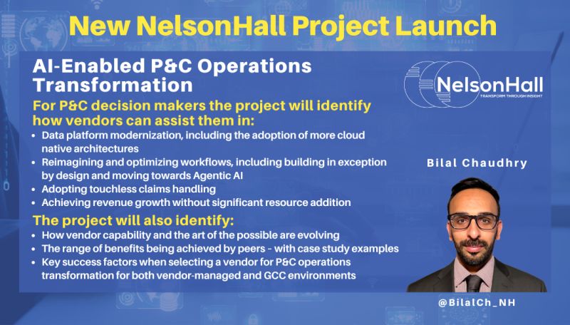 AndyE_NH's tweet photo. .@BilalCH_NH is launching a research project on AI-Enabled P&amp;C Operations  Transformation. It will cover claims, underwriting, policy  admin, customer service/contact ctr, data modernization, and  AI enablement. find out more from Bilal. #insurance #AI #PropertyCasualtyInsurance https://t.co/QCJFSt5wyO