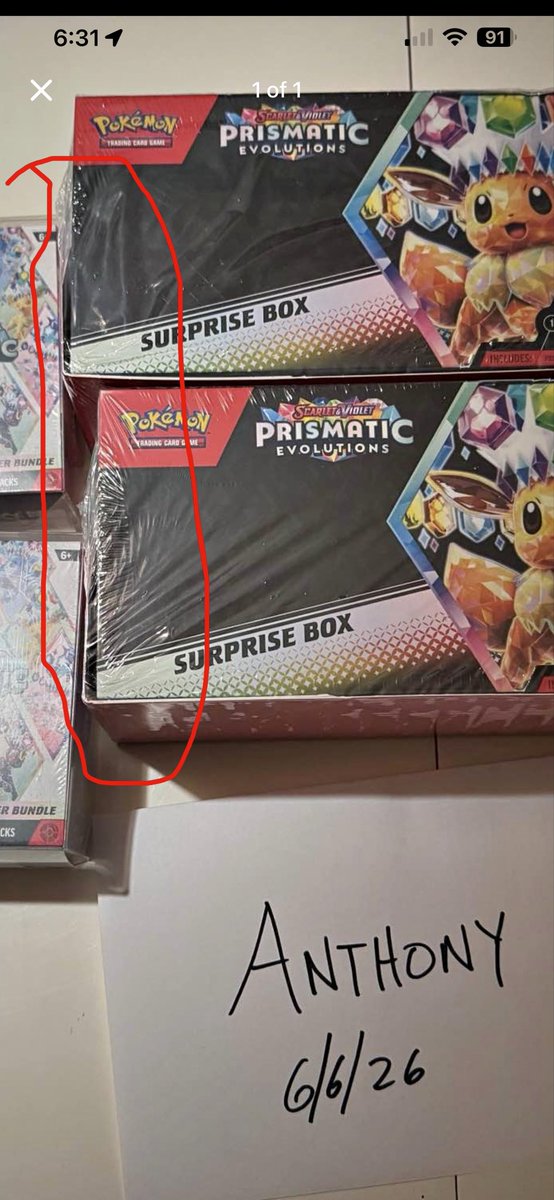 BladeSavvy's tweet photo. My kids wanted Pokémon cards, so I went on Facebook marketplace to look around. Then I found this guy, trying to scam people with resealed packages. Check it out #pokemon #scammer #pokemonscalpers https://t.co/q4X2Tu1y1H
