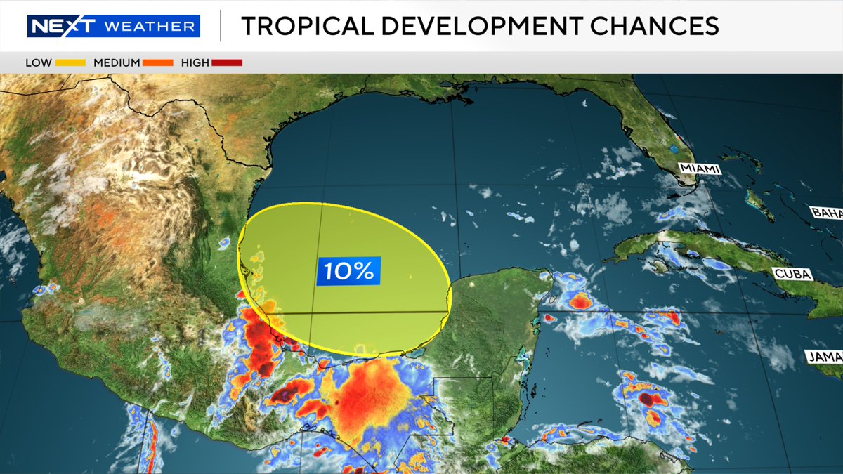 MakeItRainShane's tweet photo. TROPICAL UPDATE: We have our first official area of interest from the National Hurricane Center for the Atlantic Hurricane Season. There is a 10% chance of tropical development over the next 7 days. Regardless of development, tropical moisture is expected to impact E. Mexico. https://t.co/28veatBonA