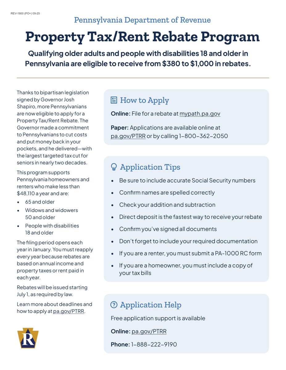 parevenue's tweet photo. Before you apply for the #PTRR program, check out our 1-page tip sheet. It’s a quick, easy way to ensure you have all your bases covered. Apply before the Dec. 31 deadline for a rebate that could put $1,000 back in your pocket. Get started today at https://t.co/MktxJQJNB5. https://t.co/8GIjLwQRnw