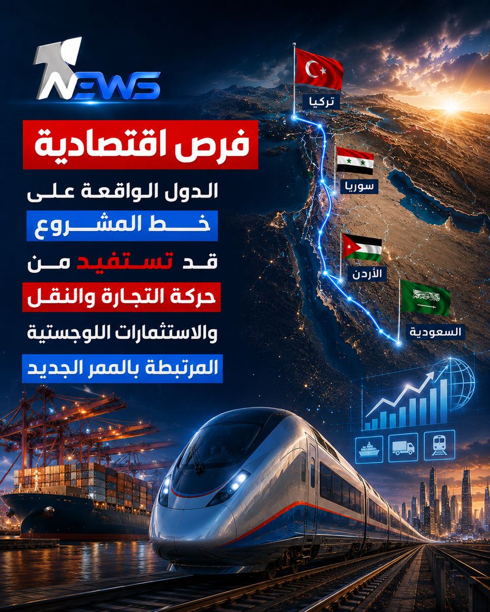 onenewsiq's tweet photo. العراق خارج المسار.. مشروع الربط السككي بين تركيا والسعودية يمر عبر سوريا والأردن، في خسارة كبيرة قد تبعد بغداد عن واحدة من أهم شبكات النقل والتجارة في المنطقة.. إليكم القصة الكاملة

#وان_نيوز
#المنصة_الإخبارية_الأولى_في_العراق https://t.co/SihK03qTRW