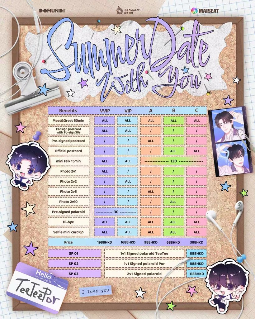 MaiSeatOfficial's tweet photo. TeeTeePor 「Summer Date With You」 in HongKong is coming!
▪️ Venue: Level 1 Banquet Hall, Regal Airport Hotel, Hong Kong
▪️ On sale time: June 16, 2026, 12:00 PM (UTC+8)
▪️Ticketing via MAISEAT
Let's dive into the romance💞 https://t.co/wec6whp1Gi