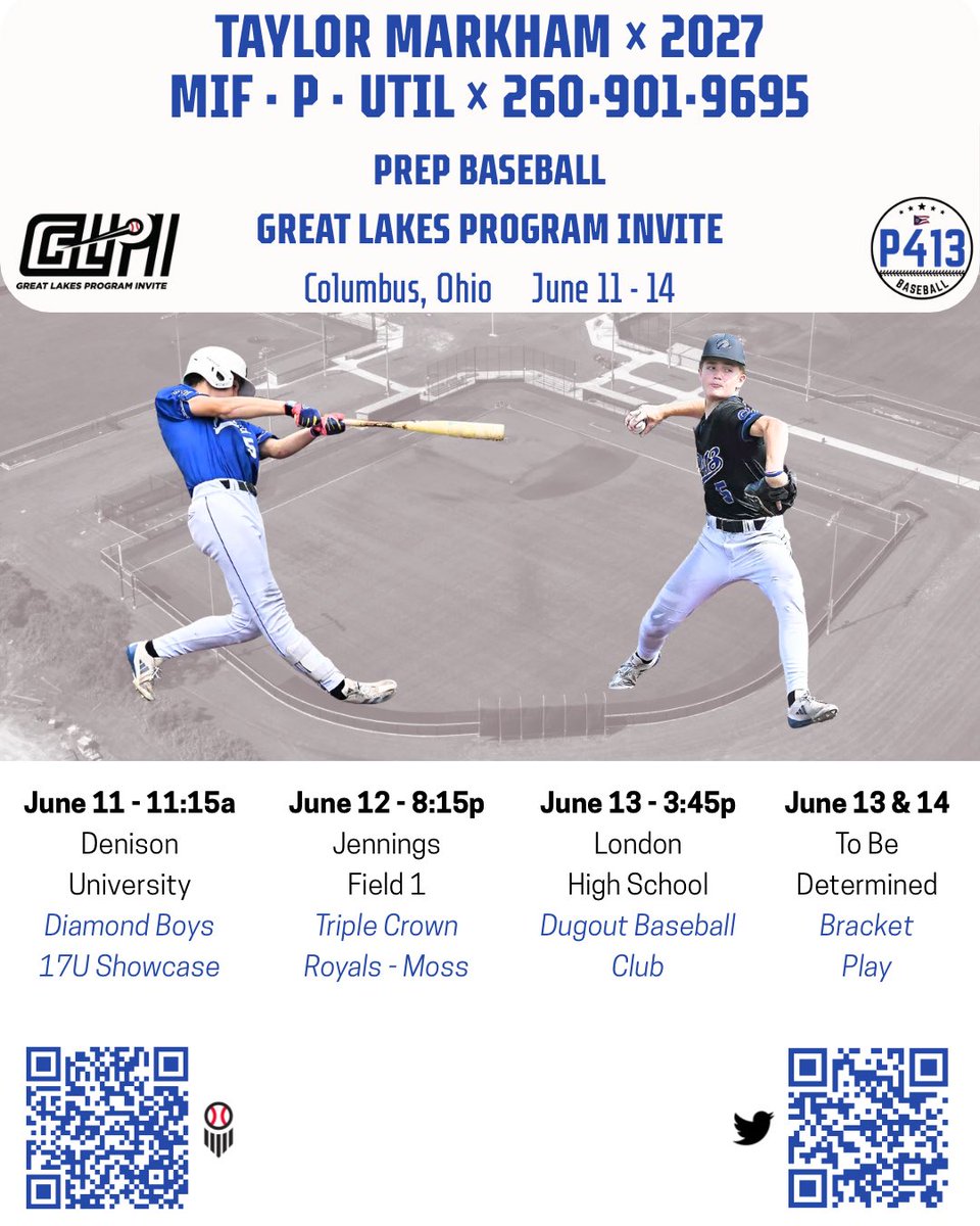 Taylor_Markham3's tweet photo. I’ll be back in Columbus beginning tomorrow for the @prepbaseball Great Lakes Program Invite. Looking to build off of last week’s strong start!

Last week’s hitting, pitching, and defensive highlights: https://t.co/EskWZ7OPsX

Spring HS Stats and Highlights📍in X Profile.

PBR Profile: https://t.co/UQYrcVz7pU

#2027Class #uncommitted #Uncommitted2027