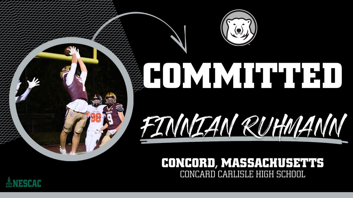 BowdoinFB's tweet photo. Welcome to Brunswick! 🐻‍❄️🏈
The Bowdoin Football family is excited to welcome the Class of 2030!      

DB Finnian Ruhmann
LB Brody Aeschliman

We look forward to seeing these future Polar Bears compete on and off the field. #GoUBears #BowdoinFootball https://t.co/XweH0th6Ck