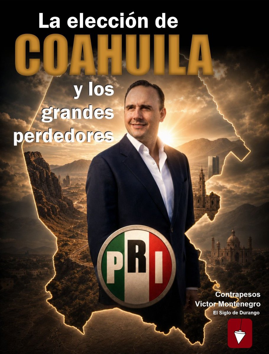 Vic_Montenegro's tweet photo. La elección de #Coahuila y los grandes perdedores
Los saldos tras la aplastante victoria del PRI que también dejó a uno que otro lagunero-duranguense derrotado. #Durango #ComarcaLagunera
Mi columna #Contrapesos de este miércoles en @SigloDurango
🔗 https://t.co/pAiAopk4NM https://t.co/PupcsECuLj