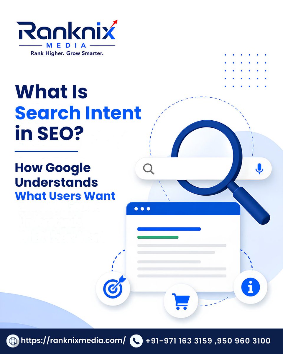 ranknixmedia's tweet photo. Many blogs fail because they don’t match what users are actually searching for. Understanding search intent helps you create content that meets user expectations, improves engagement, and ranks better on Google.
👉🔗https://t.co/0OITQcYGmS
#SEO #SearchIntent #ContentMarketing https://t.co/4J0imRkkuH
