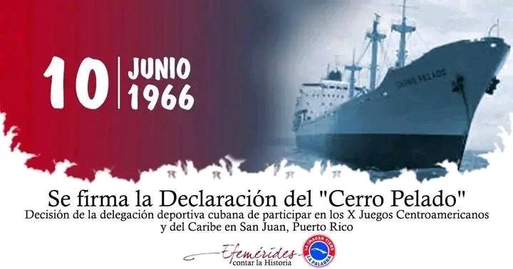 DATAZUCAR_'s tweet photo. Se firma la Declaración del "Cerro Pelado": decisión de la delegación deportiva cubana de participar en los X Juegos Centroamericanos y del Caribe, en San Juan, P. Rico, a pesar de la negativa norteamericana.
#Cuba https://t.co/Z7Z9E3R8UC