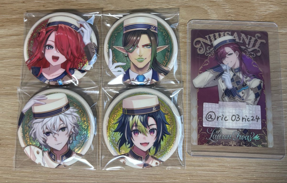 ric03ric24's tweet photo. 【交換】にじさんじ 缶バッジ ビスケット2 チョコエッグ 2

譲 ）　画像参照

求 ）　IDの方

郵送での交換可能です。よろしくお願いいたします。 https://t.co/k0VaKA01xZ