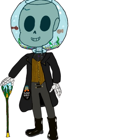 Tonbalow's tweet photo. @BigPapaLemonTTV I am a dapper "underwater" skeleton that is friends with the fishes! :D https://t.co/XVRWcFEHDe