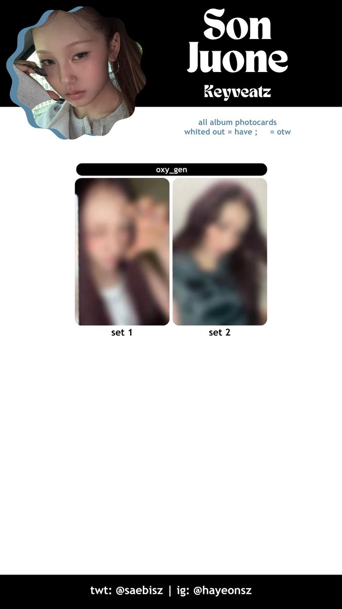 saebisz's tweet photo. keyveatz 키비츠 photocard 포토카드 포카 template
- oxy_gen

https://t.co/UZqztVLDG1

son juone son juwon 손주원 kang yeseul 강예슬 newy 유이 https://t.co/ME76psfD0Y