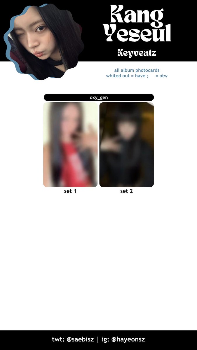 saebisz's tweet photo. keyveatz 키비츠 photocard 포토카드 포카 template
- oxy_gen

https://t.co/UZqztVLDG1

son juone son juwon 손주원 kang yeseul 강예슬 newy 유이 https://t.co/ME76psfD0Y