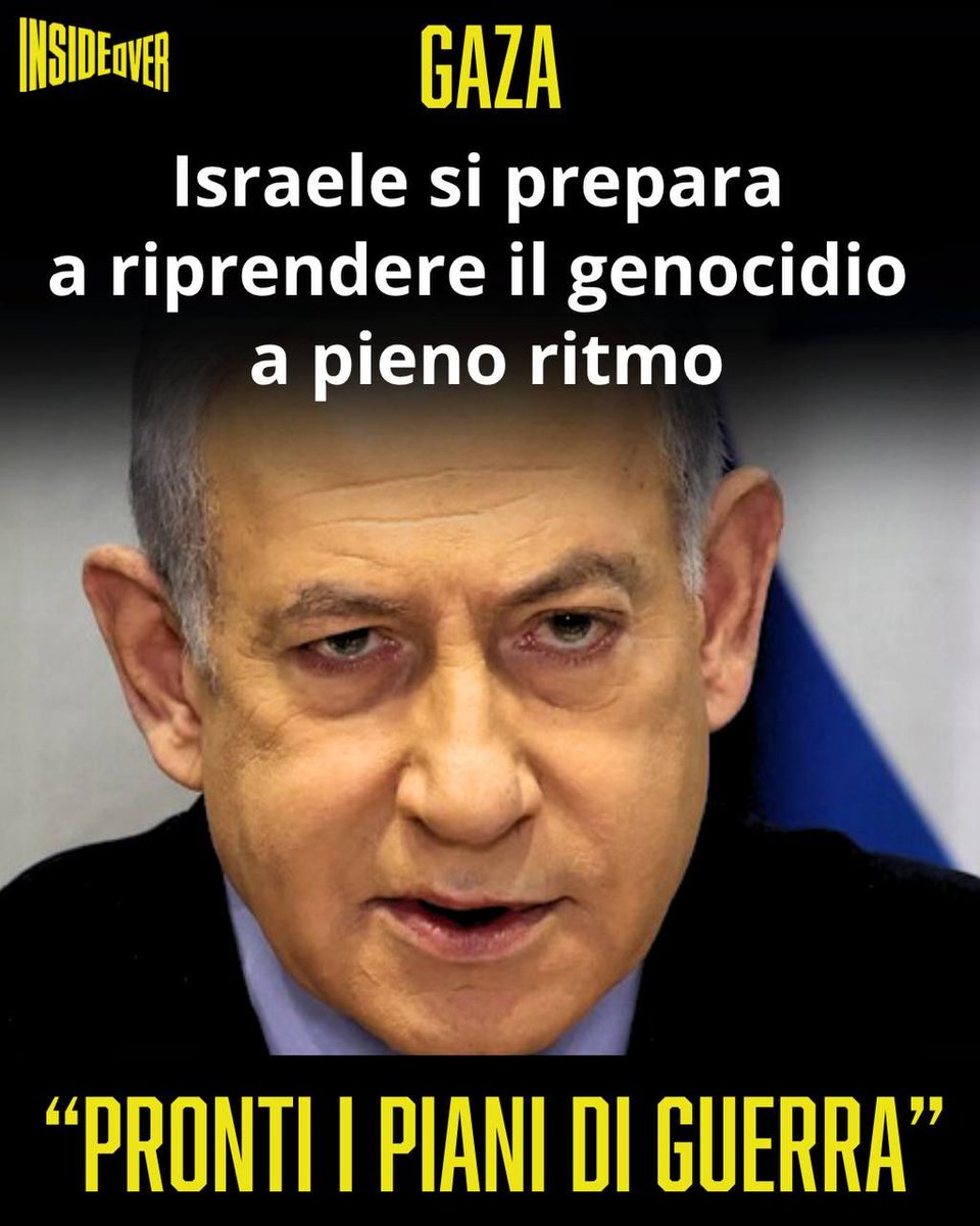 Giorgioaki's tweet photo. Per quanto il “cessate il fuoco” non sia mai entrato in vigore e Israele abbia continuato a uccidere civili palestinesi a Gaza, ora l’esercito israeliano si prepara per riprendere il genocidio a pieno ritmo.

Igazagenocideerra sono già pronti.

Secondo fonti dell'IDF citate dal giornale israeliano Haaretz il capo di stato maggiore dell’IDF Eyal Zamir ha approvato diversi piani operativi per la ripresa delle operazioni di terra nella Striscia.

L’intelligence israeliana afferma che Hamas sarebbe riuscita a ripristinare parte delle infrastrutture distrutte durante il genocidio, incluse sezioni della rete di tunnel sotterranei e alcuni sistemi di comando e controllo.

Valutazione questa che viene utilizzata dai vertici militari per giustificare la prospettiva di una nuova fase del genocidio.

Il comandante del Comando Meridionale delle IDF, sostiene che finora nessun organismo internazionale è in grado, disposto o realmente capace di disarmare Hamas , il che significa che le IDF sono “costrette a lanciare un'offensiva su larga scala a Gaza”.

I piani elaborati dall'IDF prevedono che, in caso di via libera da parte delle autorità politiche, le truppe possano entrare in aree finora in gran parte evitate per il timore che vi siano detenuti ostaggi israeliani. 

Tra queste i campi profughi di Gaza centro, la zona di al-Mawasi nel sud della Striscia — dove si sono concentrati centinaia di migliaia di sfollati — e ampie porzioni di Gaza City.

Parallelamente, al Cairo proseguono i colloqui tra le diverse fazioni palestinesi sotto la mediazione egiziana.

Mustafa Barghouti, presidente dell'Iniziativa Nazionale Palestinese e di una delle fazioni che partecipano ai colloqui, sostiene che qualsiasi discussione sul disarmo debba essere subordinata all'attuazione completa del cessate il fuoco e al ritiro delle forze israeliane dalle aree occupate. 

Dal cosiddetto “cessate il fuoco” Israele ha ucciso a Gaza oltre 1100 civili palestinesi.

Maggio è stato il mese più letale: almeno 119 persone sono state uccise, tra cui 19 bambini.

Oltre alle altre centinaia di migliaia uccisi dal 7 ottobre 2023 alla “tregua”.

#gazagenocide