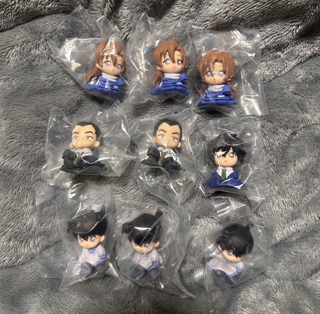 x23x530x's tweet photo. 【交換、譲渡希望】
名探偵コナン ちぢませ隊11 ガチャガチャ

《譲》萩原千速×3、横溝重悟×2、世良真純、工藤新一×3

《求》松田陣平＞萩原研二
または定価＋送料
(千速希望の場合は重悟を同数お迎えください)

＊郵送希望
気になる方はお声掛けください！ https://t.co/iSpZae12HY