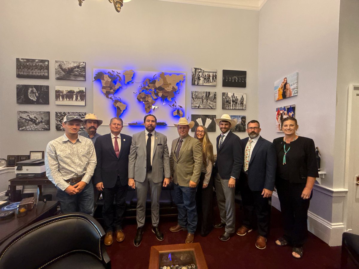 RepEliCrane's tweet photo. This morning, I sat down with the Arizona Farm Bureau to discuss ongoing Colorado River negotiations, the importance of grazing on public lands, and opposition to large-scale wind and solar projects in rural Arizona. https://t.co/lZblol6zjb