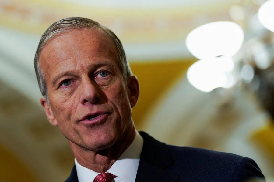 BrawndoReturns's tweet photo. John Thune says our intelligence agencies will go dark in 3 days.  'I knew this was going to happen for a year, but it's the last minute and I failed again, so I will just blame Democrats.  Besides, the agencies have been interrupting our fraud operations.' https://t.co/ri2gVdj72n
