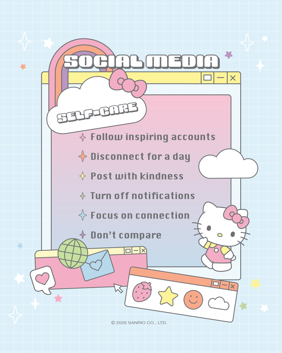 hellokitty's tweet photo. #WellnessWednesday: Social Media Self-Care📱💗 A little time offline can go a long way! https://t.co/MzQESDLGl2