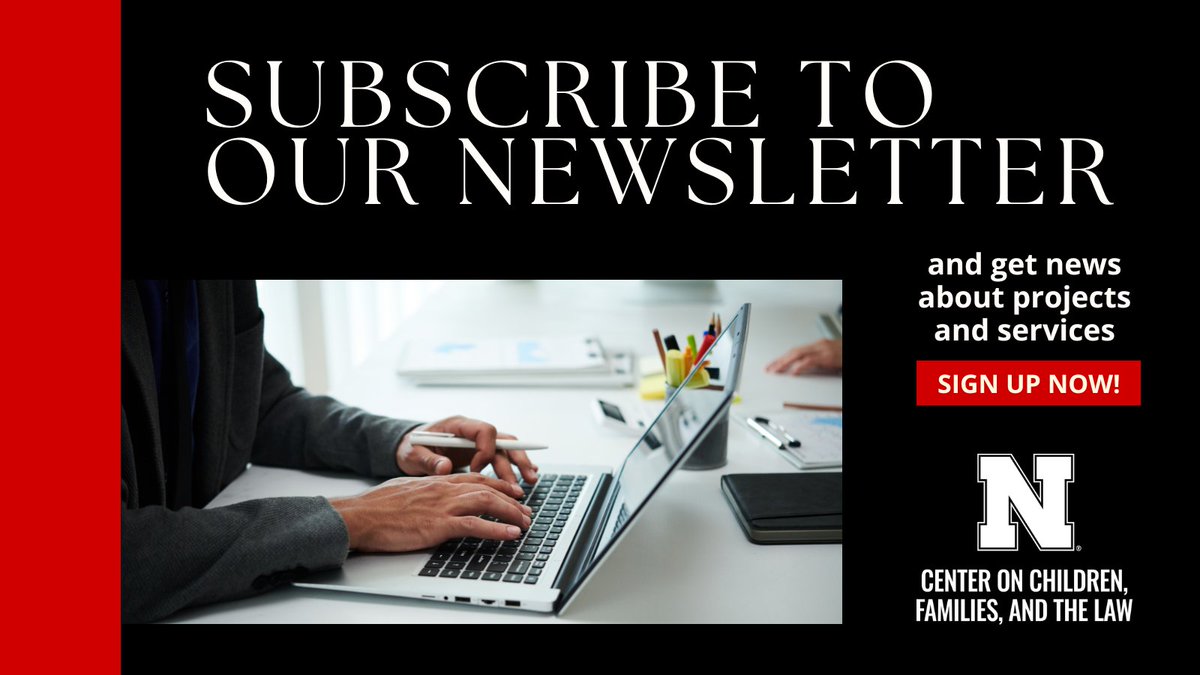 UNLCCFL's tweet photo. Let’s stay in touch! Join UNL Center on Children, Families, and the Law's monthly newsletter to receive news about upcoming projects and services. Sign up today! https://t.co/RikwNAu2z4

#Community #HelpingTheHelpersCCFL https://t.co/FWiYxeJ2hf
