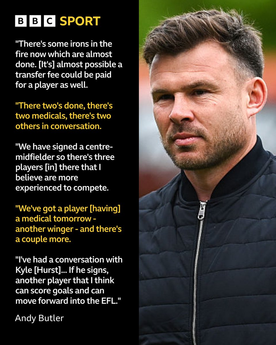 HumbersideSport's tweet photo. 🗣️ "There's some [signings] done but they've not been released yet because they're on holiday."

⚽️ #Iron manager Andy Butler provides an update on @SUFCOfficial's summer transfer activity so far.

🎧 Listen: https://t.co/uI4gDWCLyQ

#UTI | #BBCFootball | @RadioHumberside https://t.co/7Ms8zZCF92