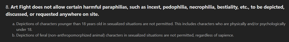 phorensicks's tweet photo. @778oscar not to be an artfight dickrider but the rules literally say this https://t.co/5KzLvjnBkn