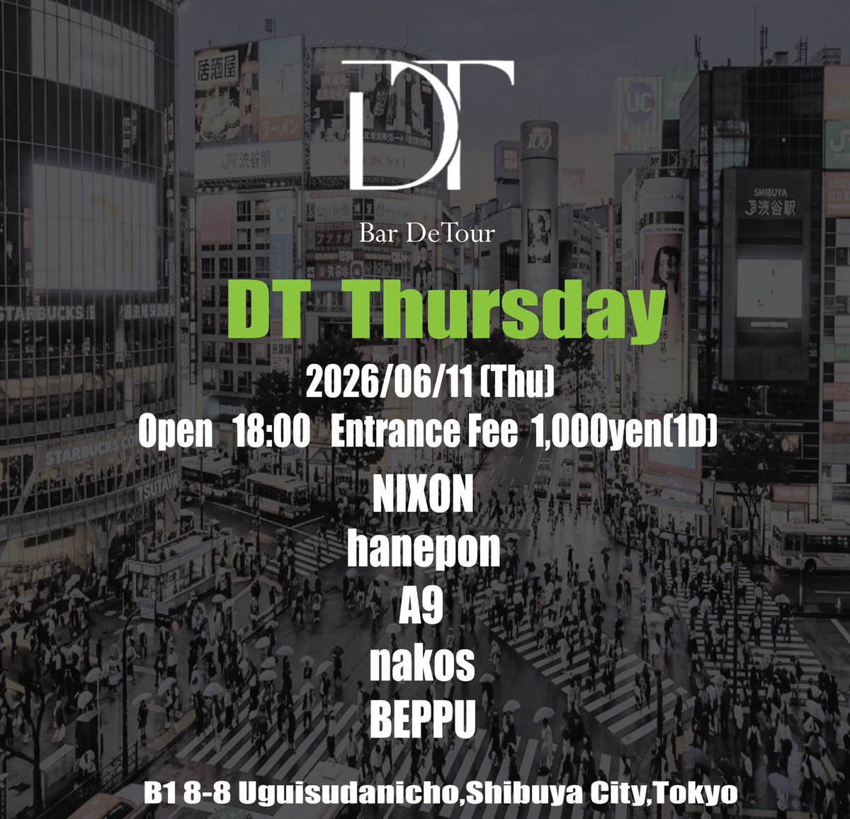 hanepon4's tweet photo. 明日はDeTourでDJいたします！
TECHNOかHOUSE流します！
乾杯しましょう🍻 https://t.co/qSdgdmgTLh