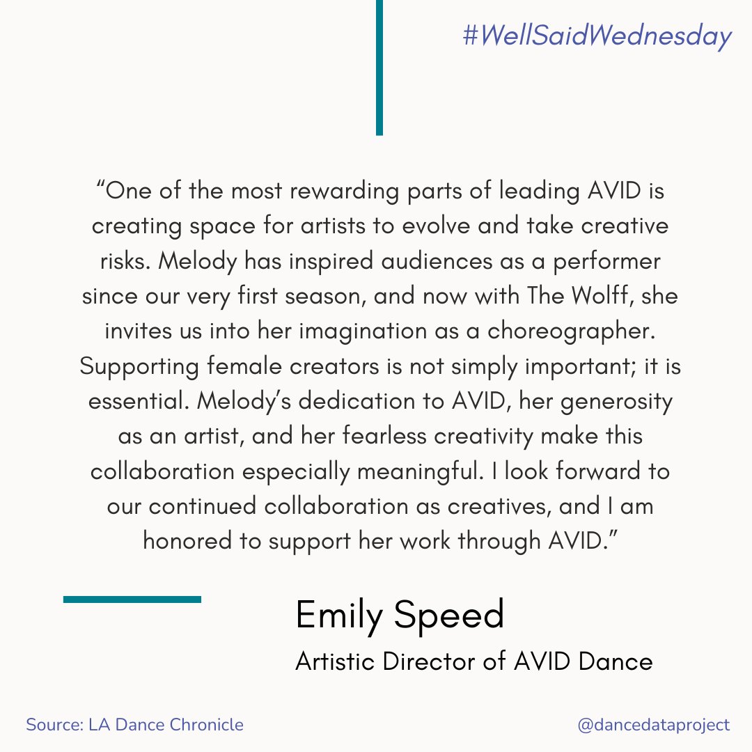 dancedatap's tweet photo. In her latest interview for LA Dance Chronicle, DDP's External Communications Lead Nancy Dobbs Owen sits down with Melody Mennite Walsh to explore the realities women face in building second careers as choreographers. 

#WellSaidWednesday https://t.co/NDD5bM9ZS0