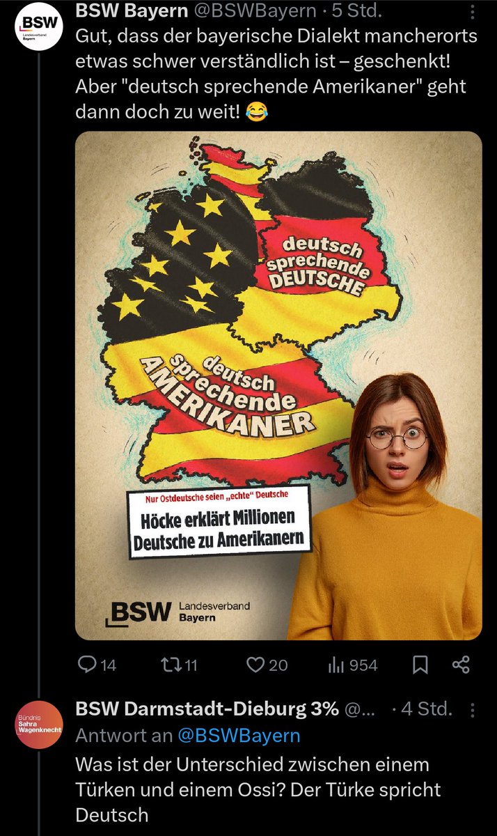 SozialeMW's tweet photo. Liebe Ostdeutsche, bitte wählt uns. 
👉 Euer BSW https://t.co/BKPUUbCOLG
